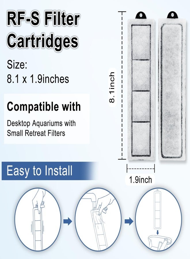 driamor 6 Pack RF-S Filter Cartridges Compatible with Retreat RF-S Filter, Aquarium Filter Cartridges Refill for Desktop Aquariums with Small Retreat Filters - Image 2